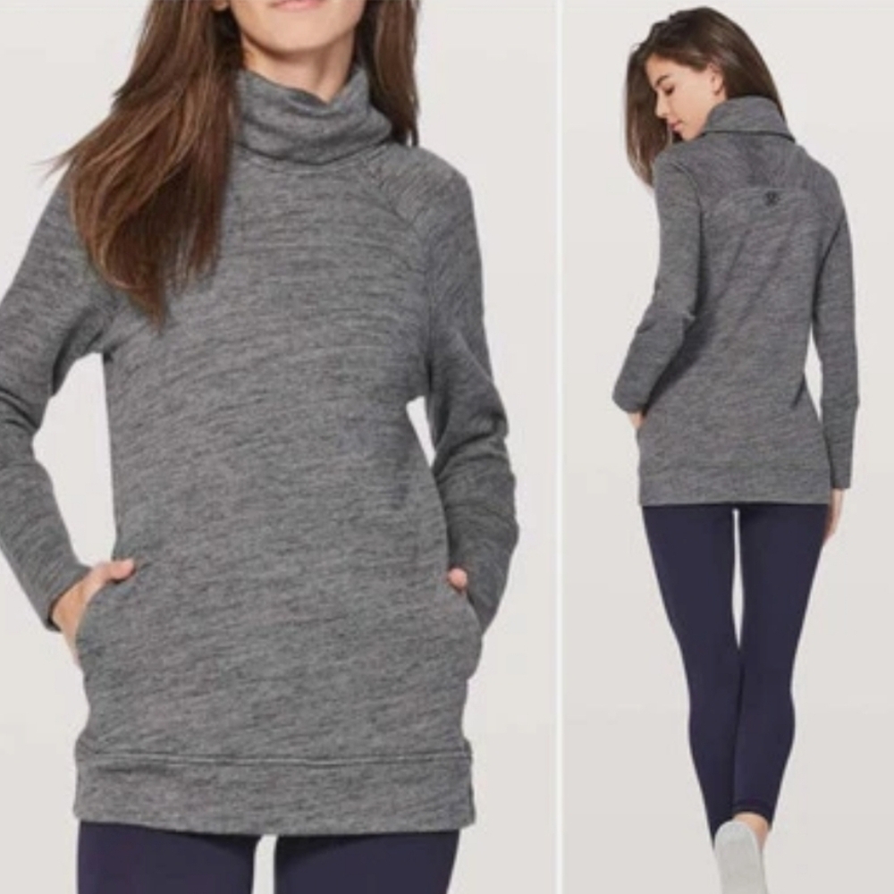 Lululemon To You Tunic. Turtleneck. Long Sleeves. Pullover. Heathered Grey. 8.